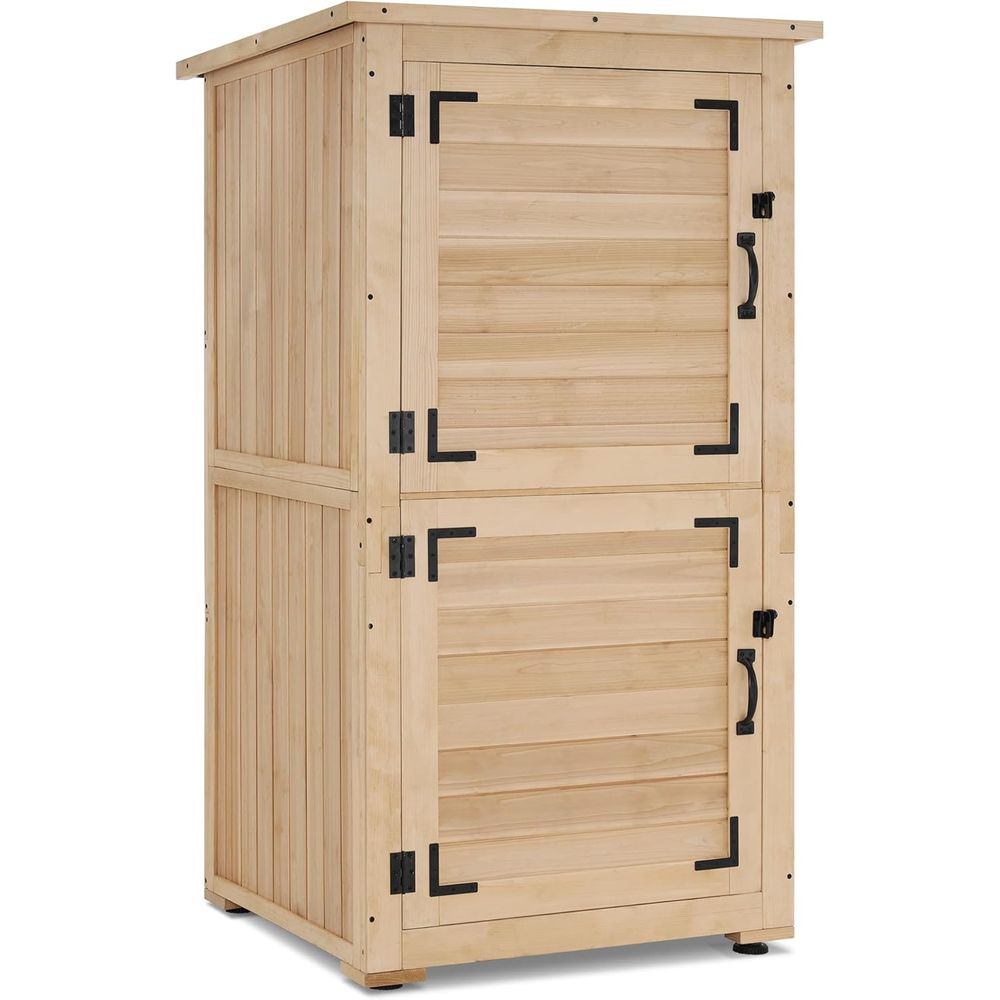 Gardening Tools Storage - 30 Natural Wood Outdoor Storage Shed