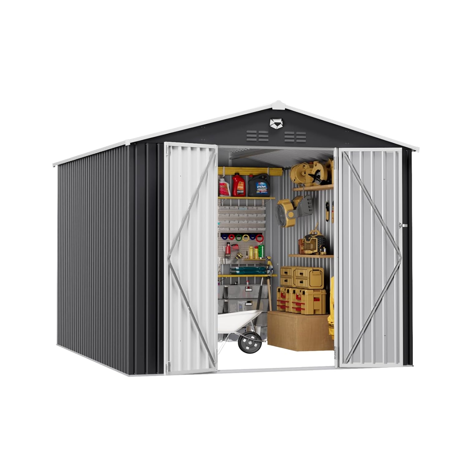 Gardening Tools Storage - 10x12 FT Metal Outdoor Storage Shed