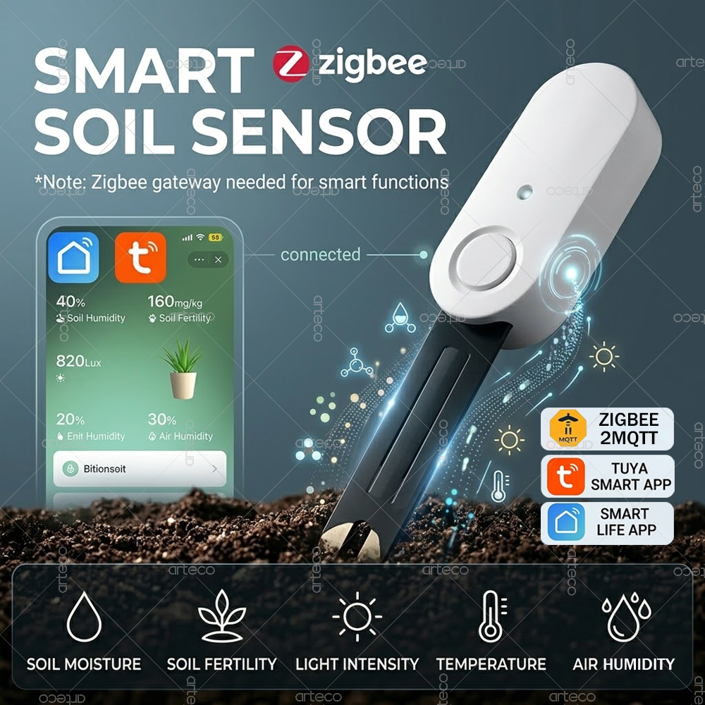 Moisture Meter Plant - Zigbee Smart Soil Moisture Sensor 5-In-1