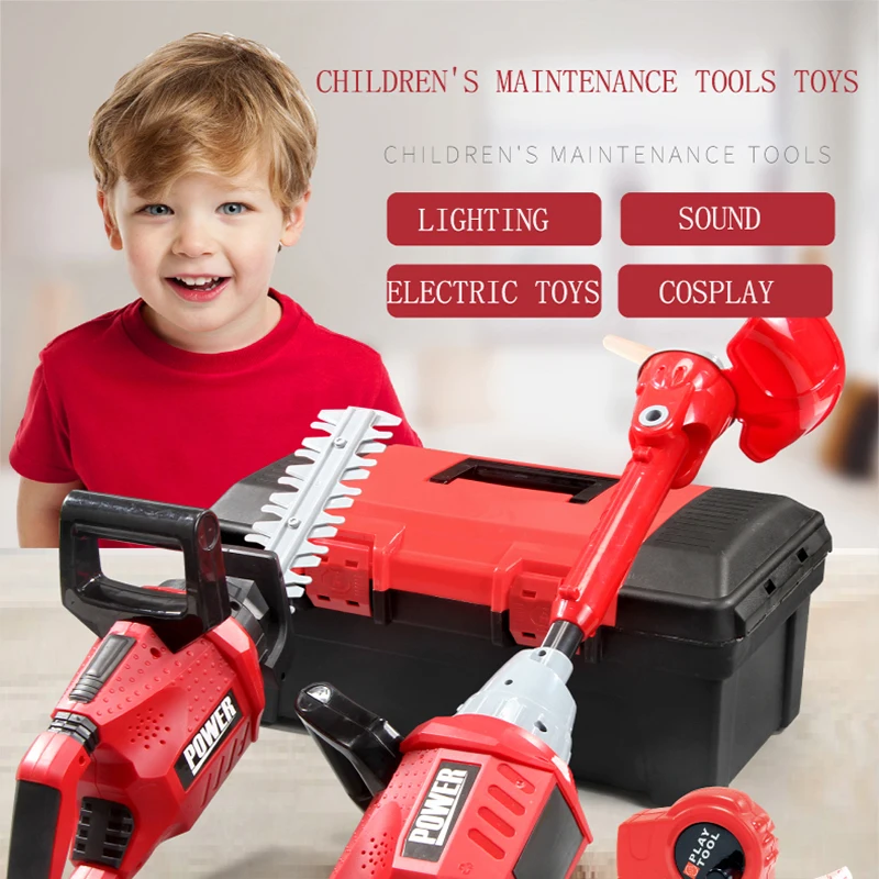 Gardening Tools For Kids - Children Electric Toolbox Pretend Play Toys