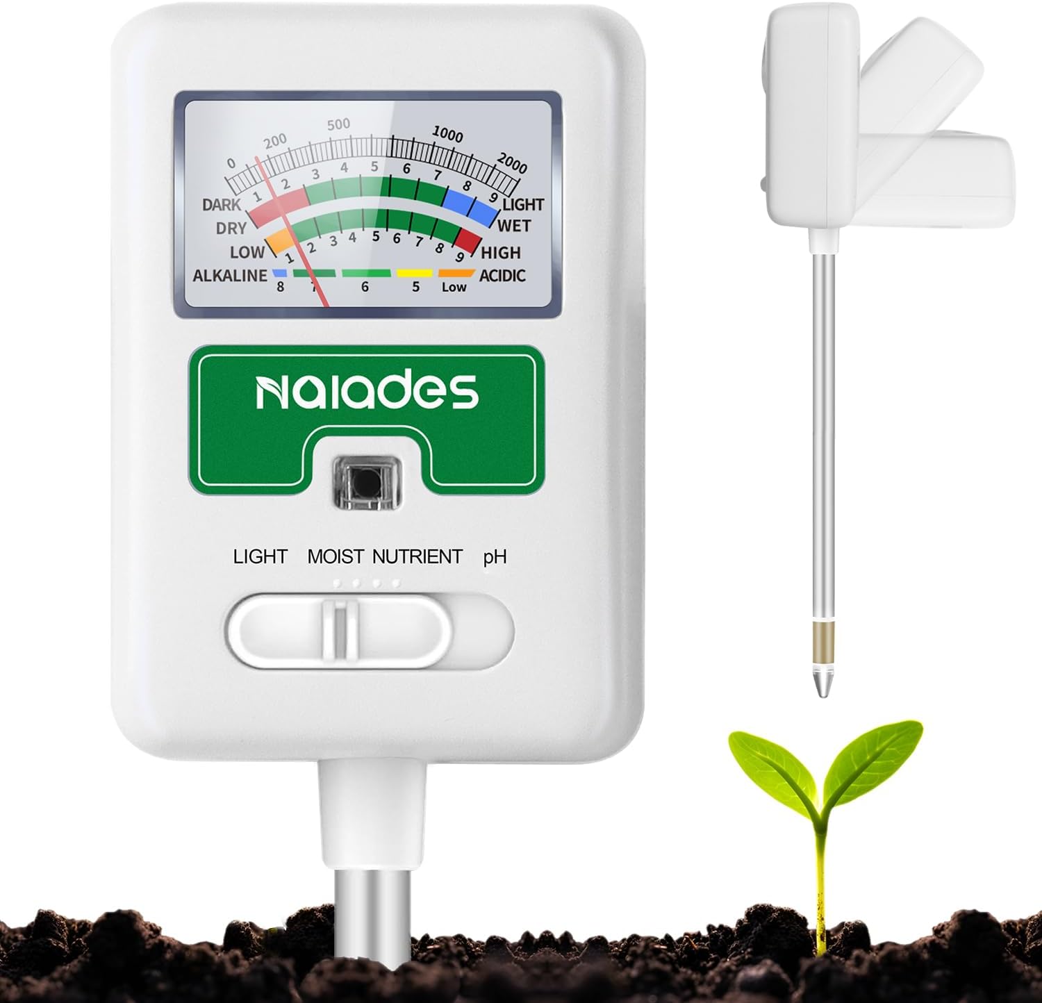 Moisture Meter Plant - Soil Moisture Meter for Plants, 4-in-1