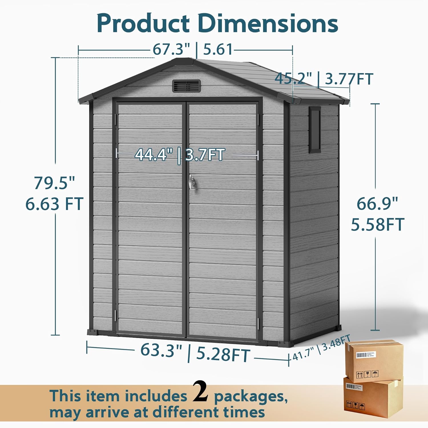 6X4 FT Outdoor Shed, Plastic S - Gardening Tools Storage 评论和价格
