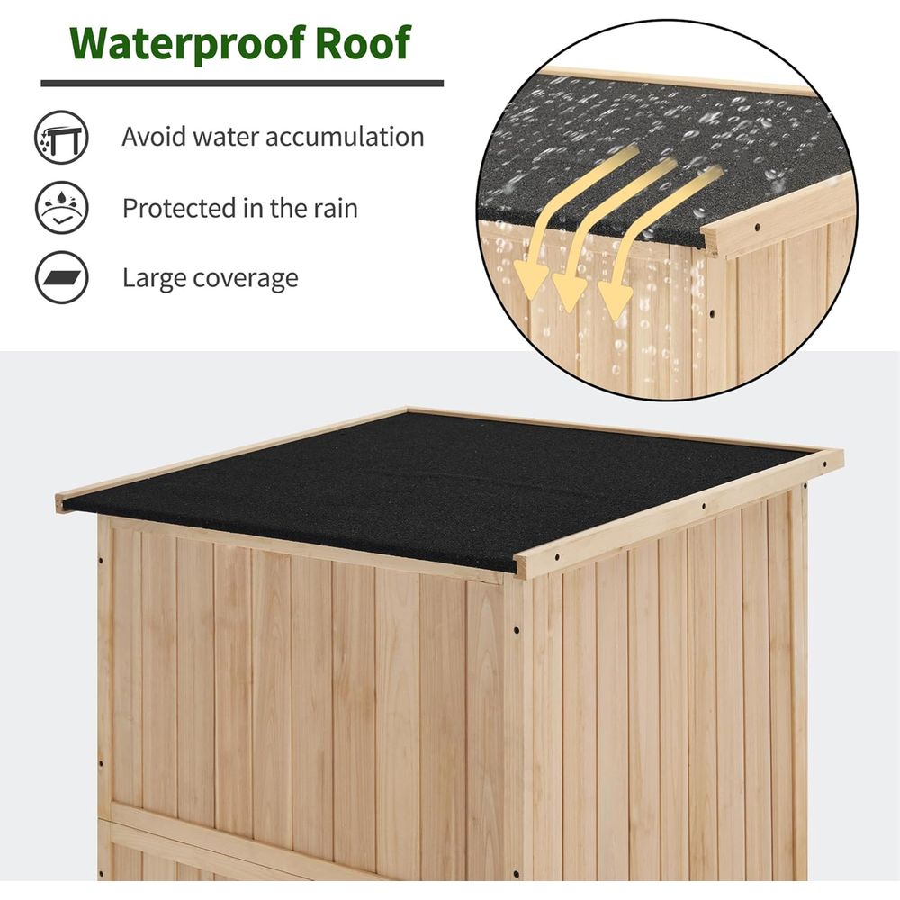 30 Natural Wood Outdoor Storag - Gardening Tools Storage 评论和价格