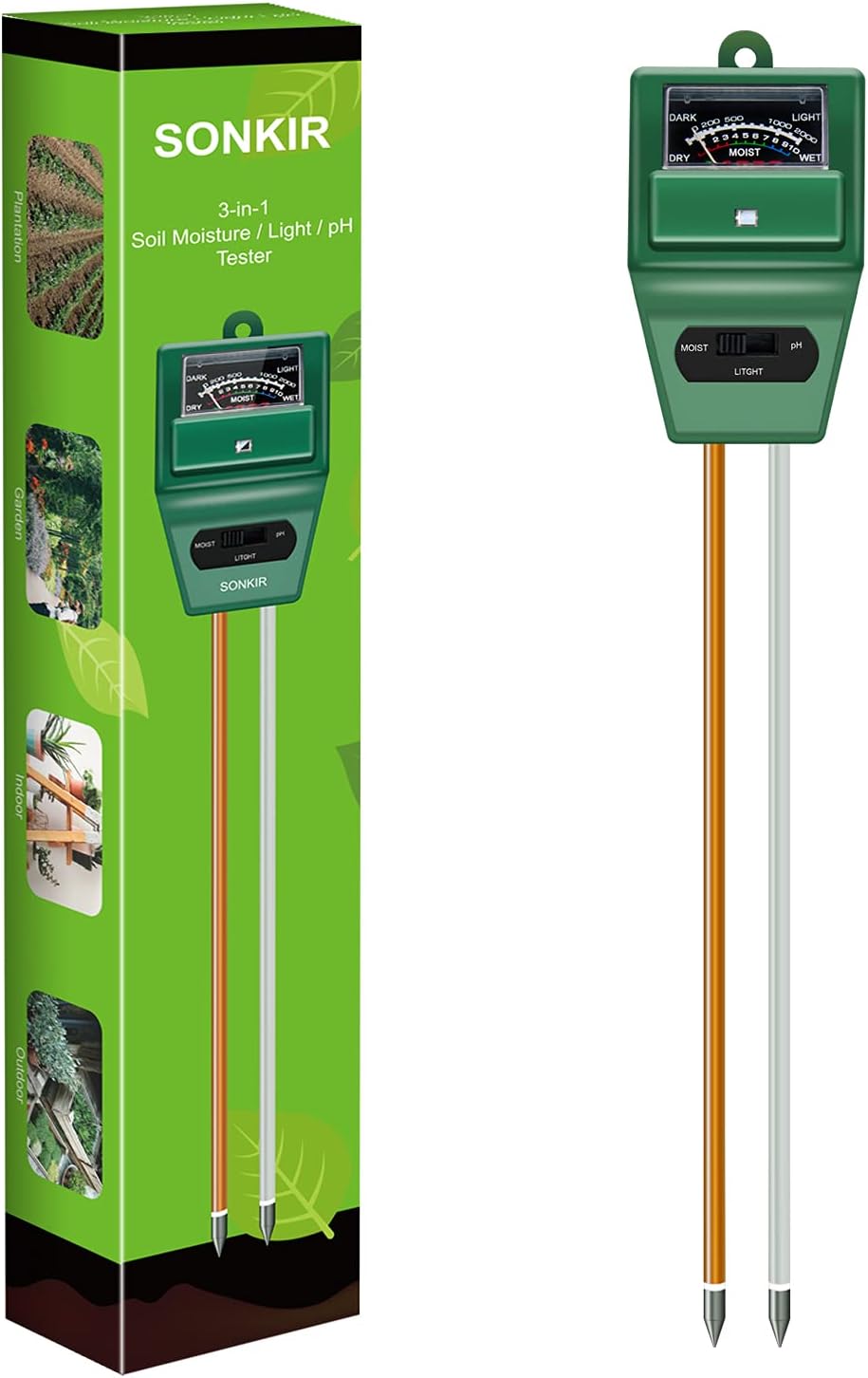 Soil pH Meter, MS02 3-in-1 Soi - Moisture Meter Plant 评论和价格