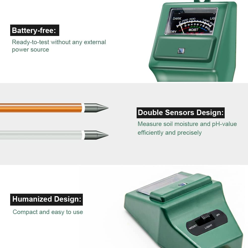 Soil pH Meter, MS02 3-in-1 Soi - Moisture Meter Plant 评论和价格