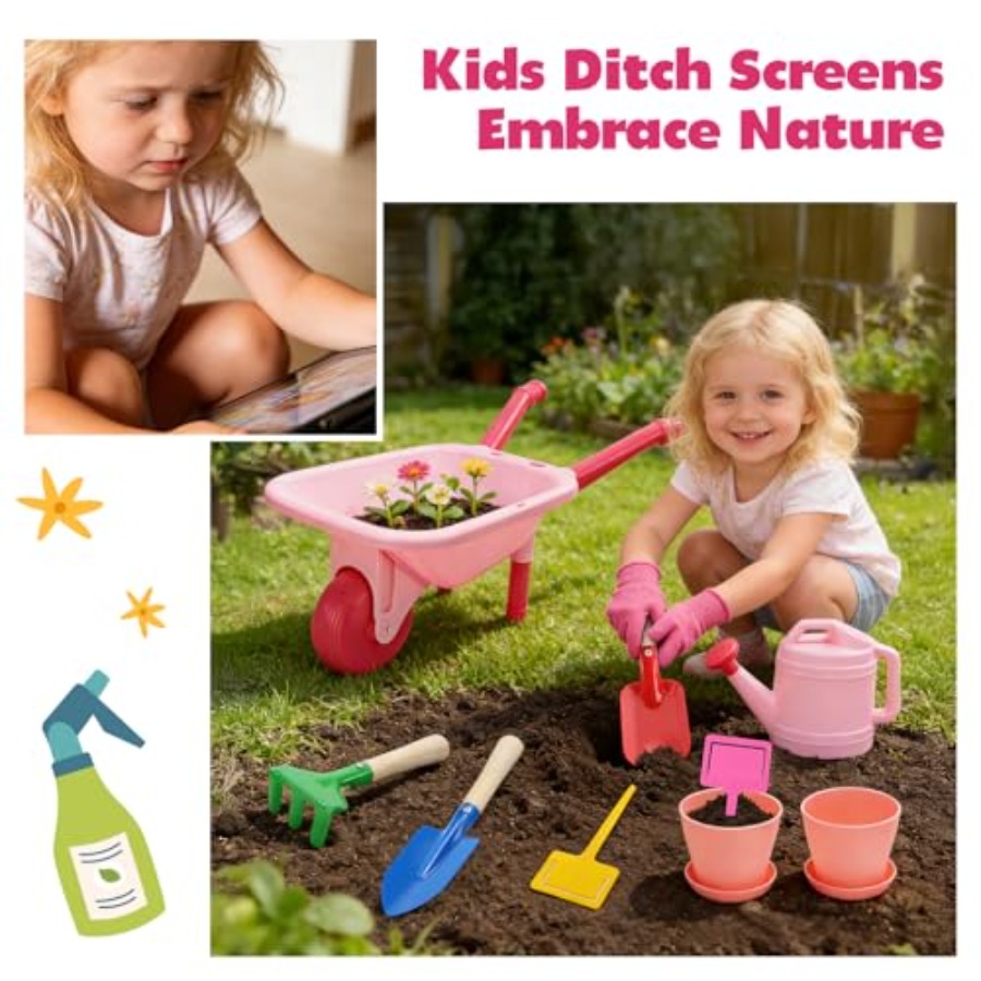 Gardening Tool Set Pink Wheelb - Gardening Tools Pink 评论和价格