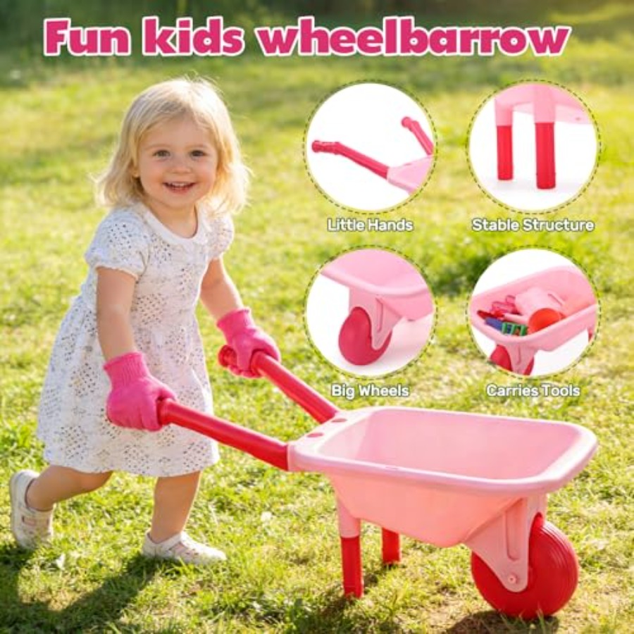 Gardening Tool Set Pink Wheelb - Gardening Tools Pink 评论和价格