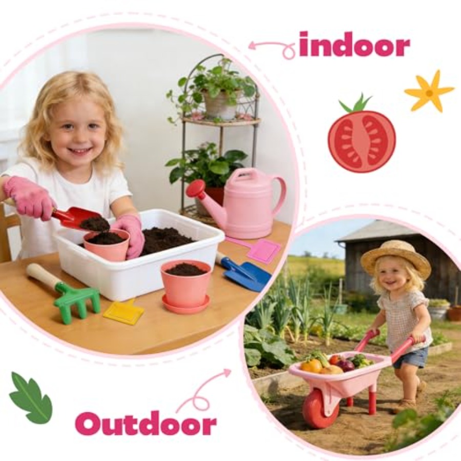 Gardening Tool Set Pink Wheelb - Gardening Tools Pink 评论和价格