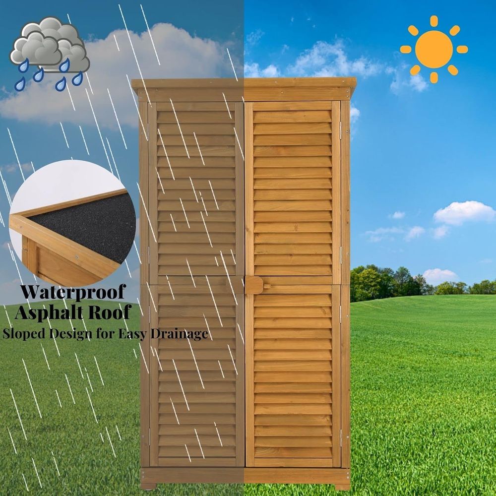63in Natural Wooden Outdoor St - Gardening Tools Storage 评论和价格