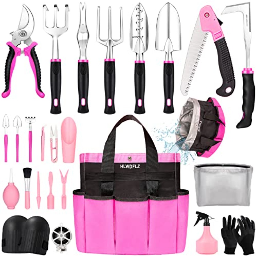 Pink Garden Tool Set for Women - Gardening Tools Pink 评论和价格