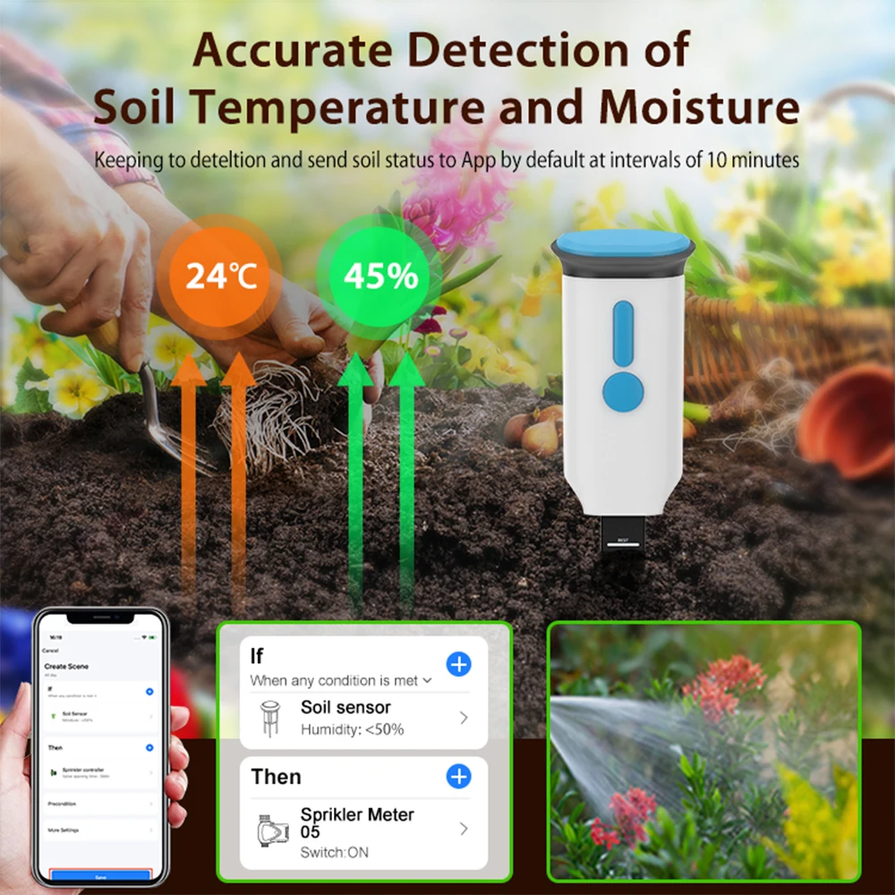 Haozee Tuya Smart WiFi Soil Mo - Moisture Meter Plant 评论和价格
