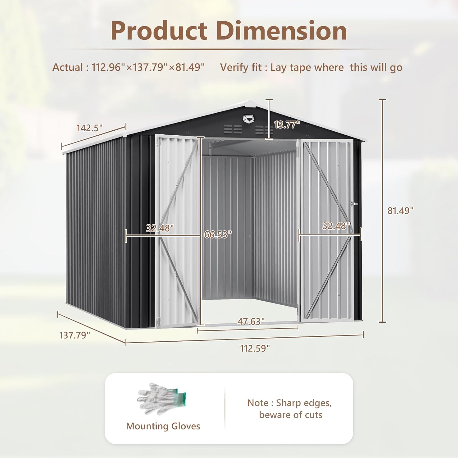 10x12 FT Metal Outdoor Storage - Gardening Tools Storage 评论和价格