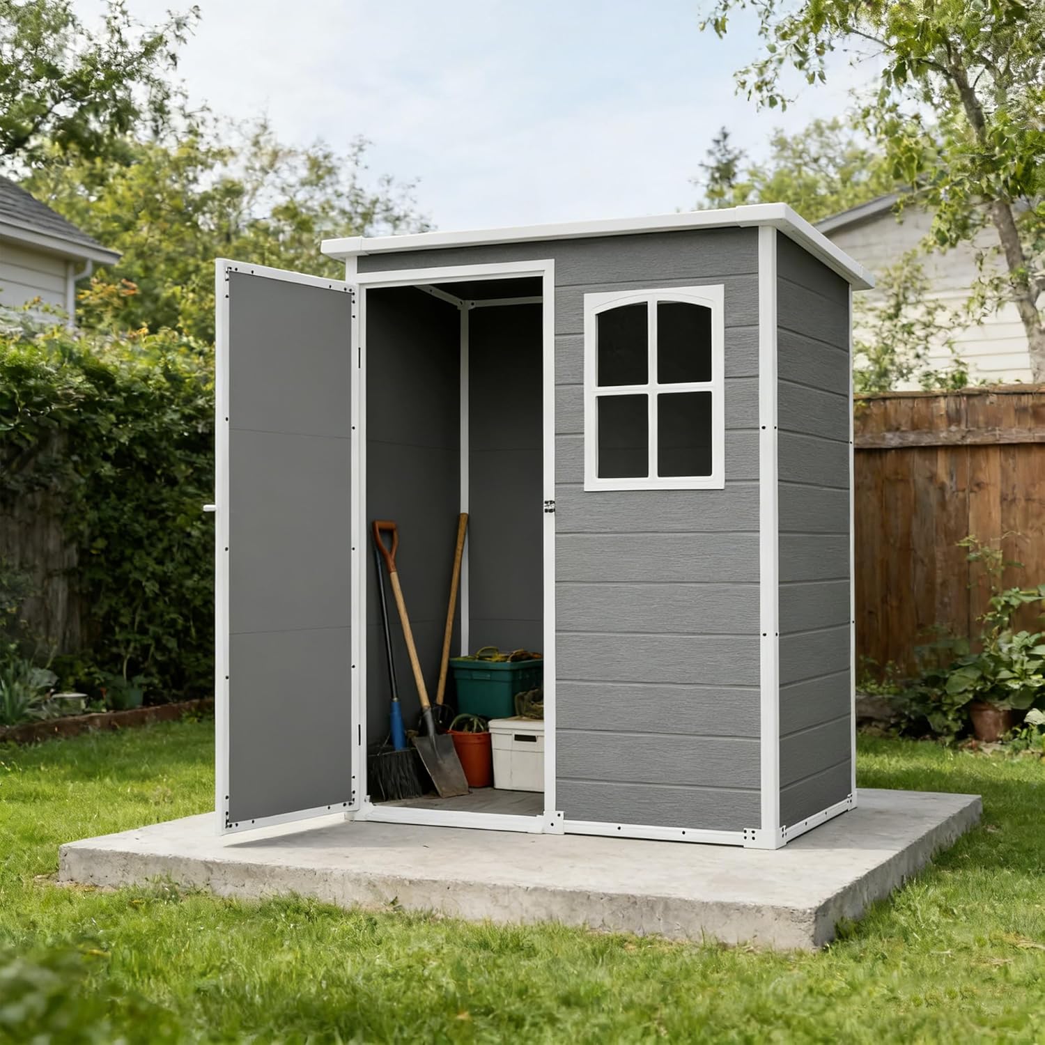 Resin Outdoor Storage Shed Kit - Gardening Tools Storage 评论和价格