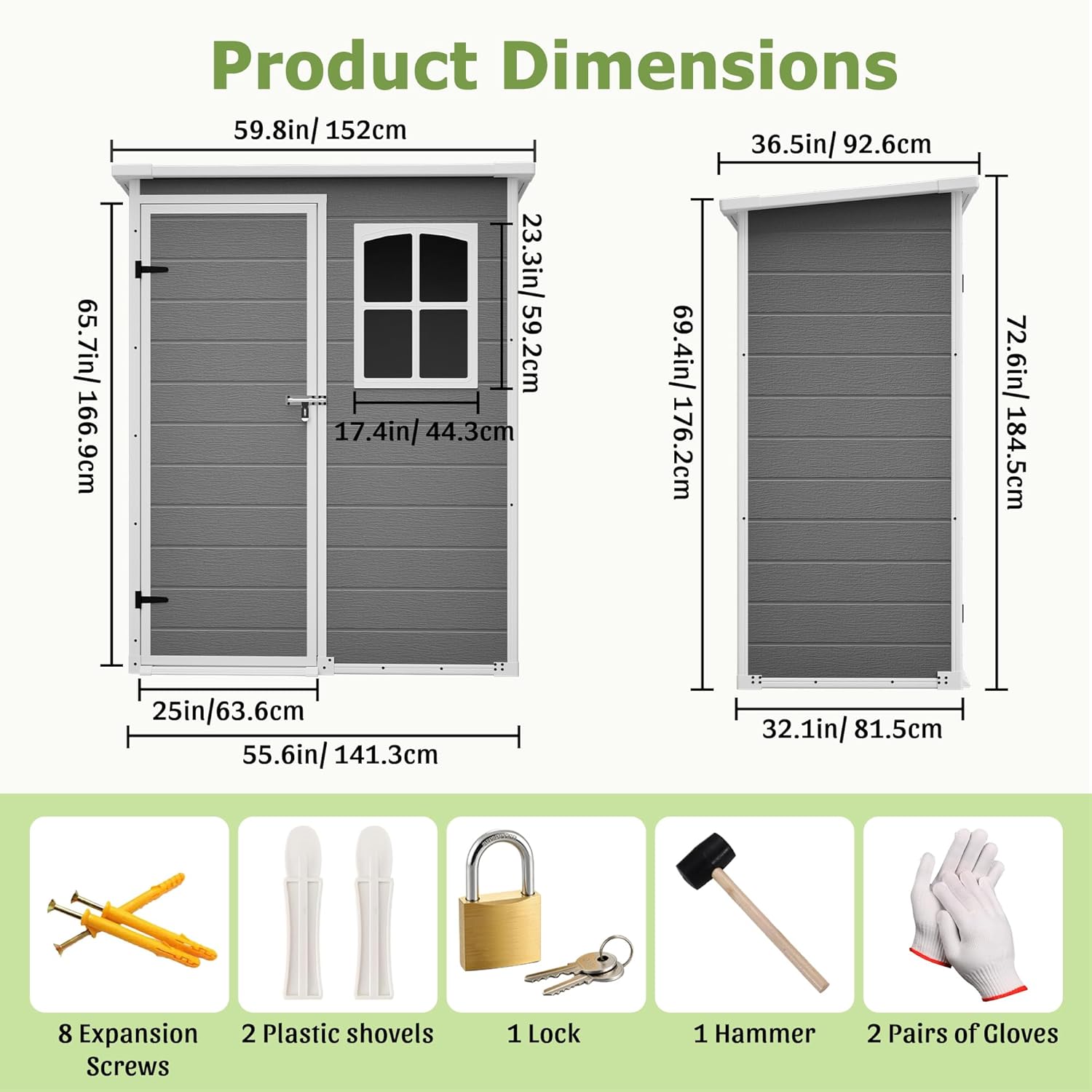 Resin Outdoor Storage Shed Kit - Gardening Tools Storage 评论和价格