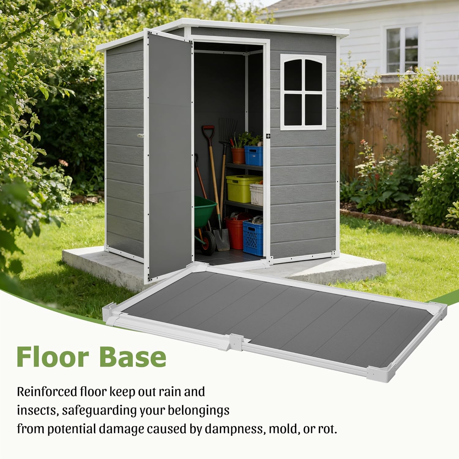 Resin Outdoor Storage Shed Kit - Gardening Tools Storage 评论和价格