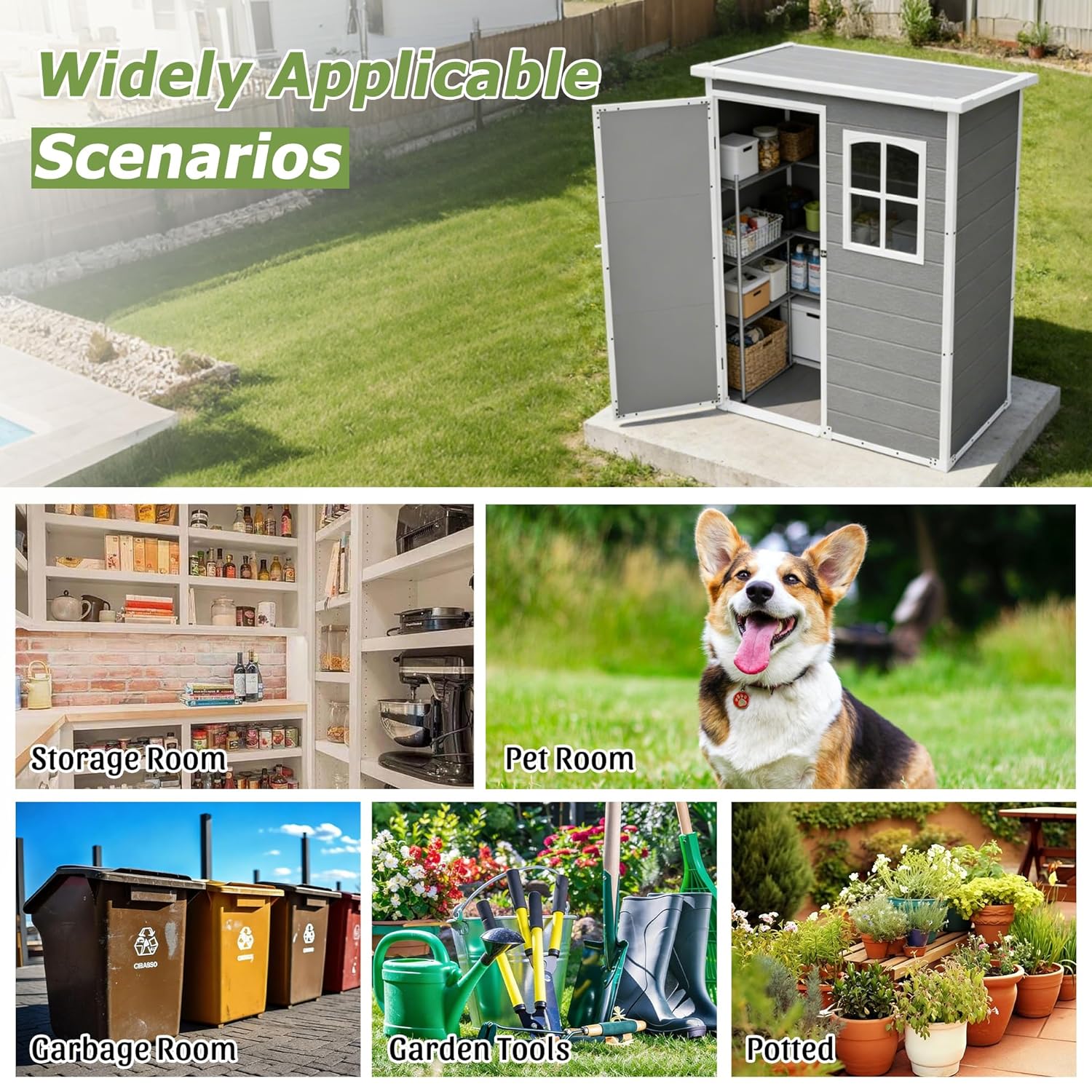 Resin Outdoor Storage Shed Kit - Gardening Tools Storage 评论和价格