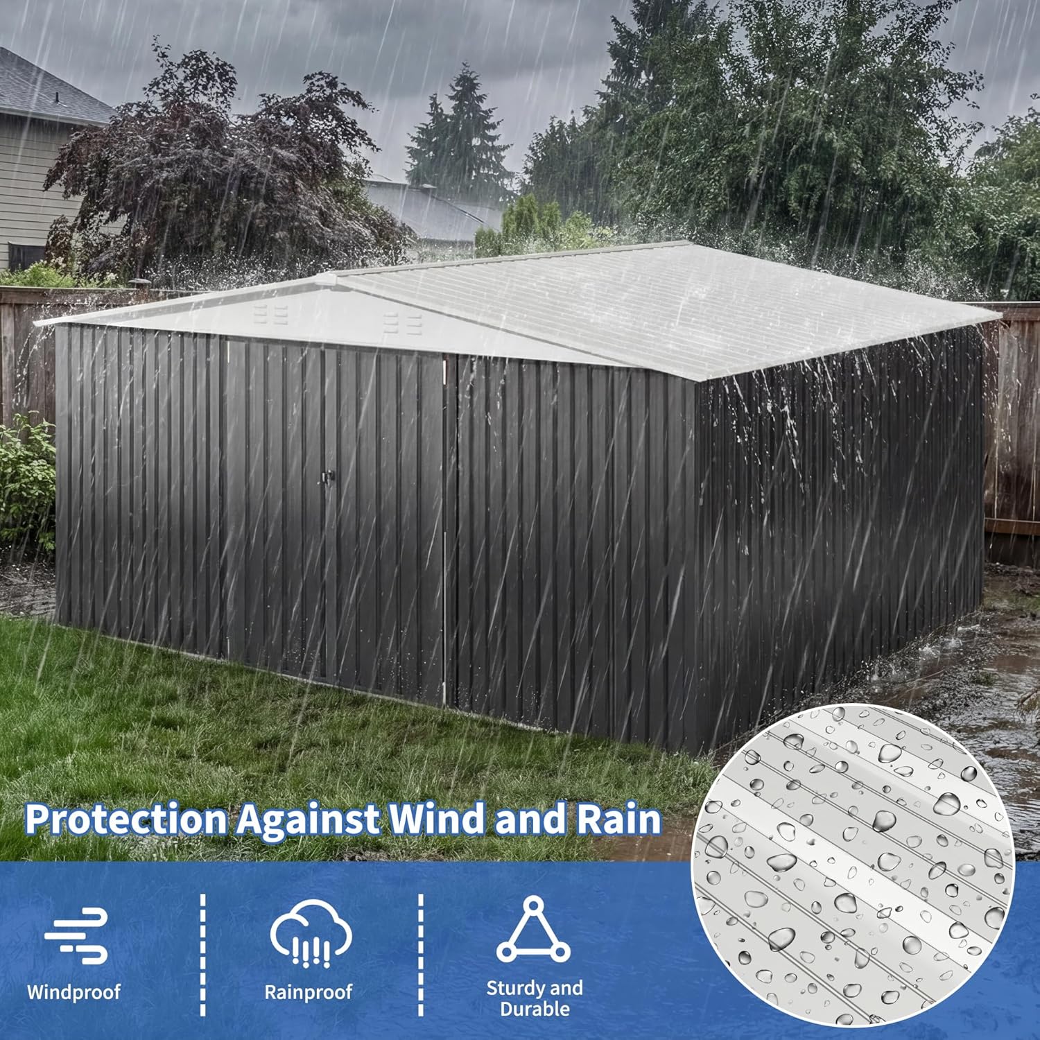 12x14 FT Storage Shed,Garden S - Gardening Tools Storage 评论和价格