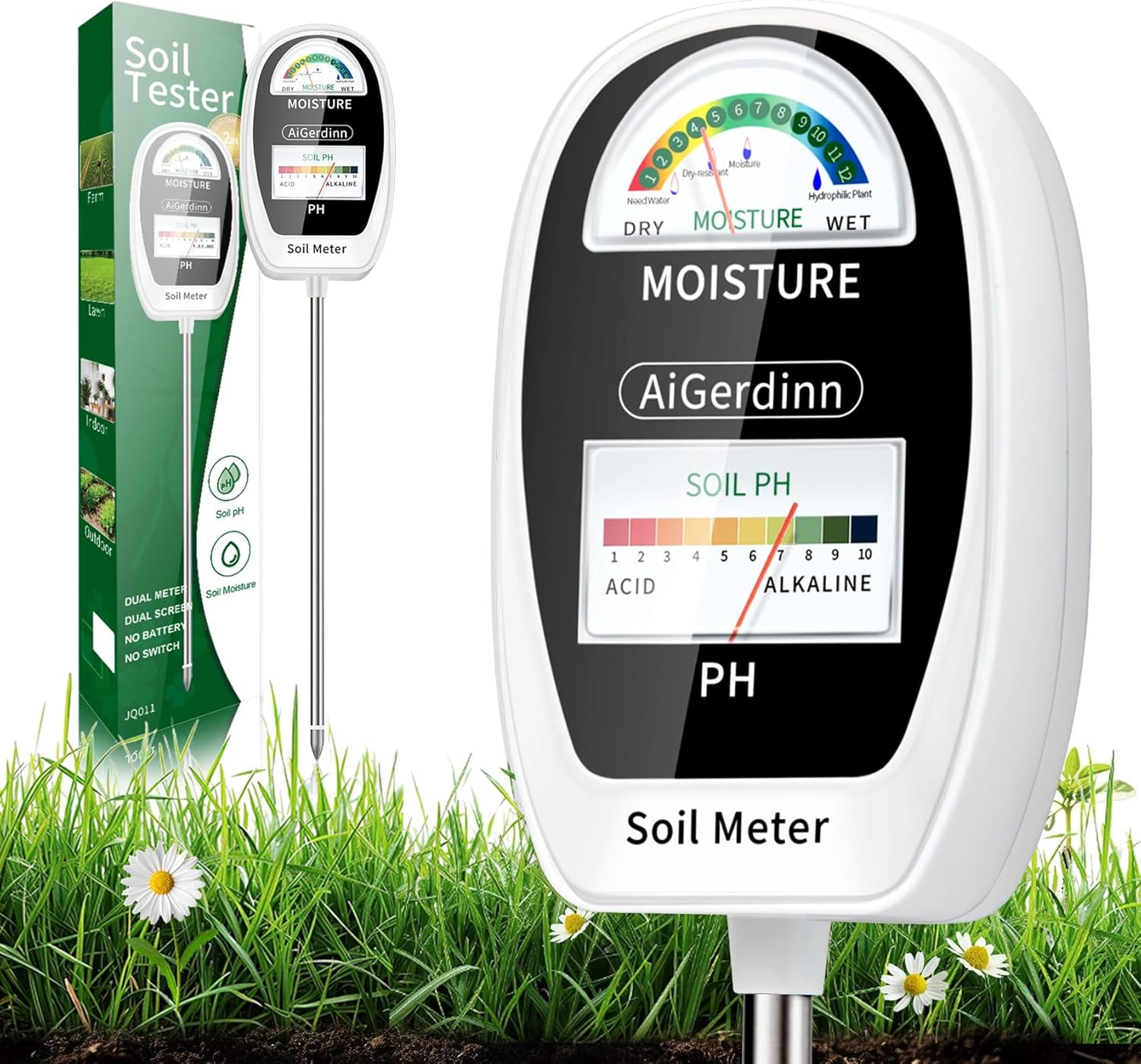 2-in-1 Soil Moisture & pH Mete - Moisture Meter Plant 评论和价格