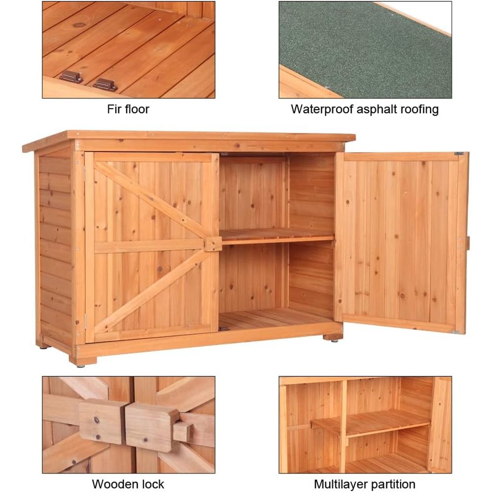 Extra Large Outdoor Wooden Sto - Gardening Tools Storage 评论和价格