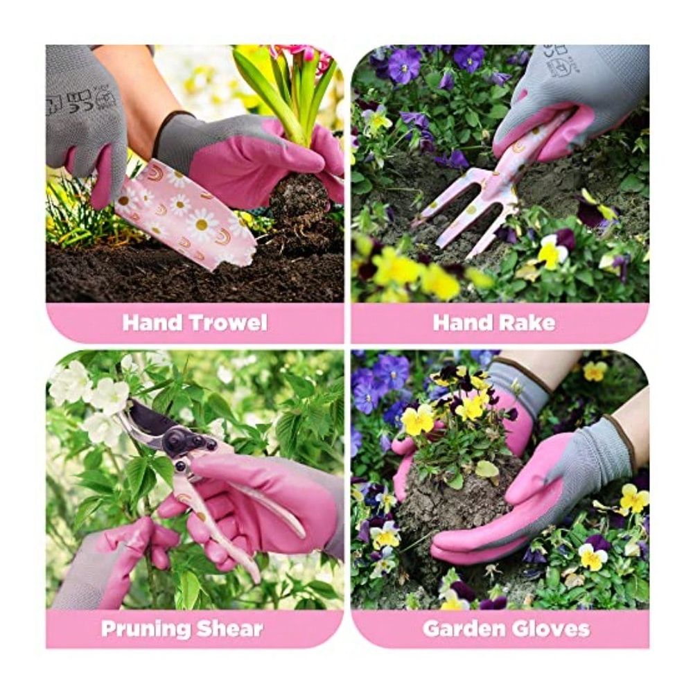 Aluminum Garden Tool Set 4PCS  - Gardening Tools Pink 评论和价格