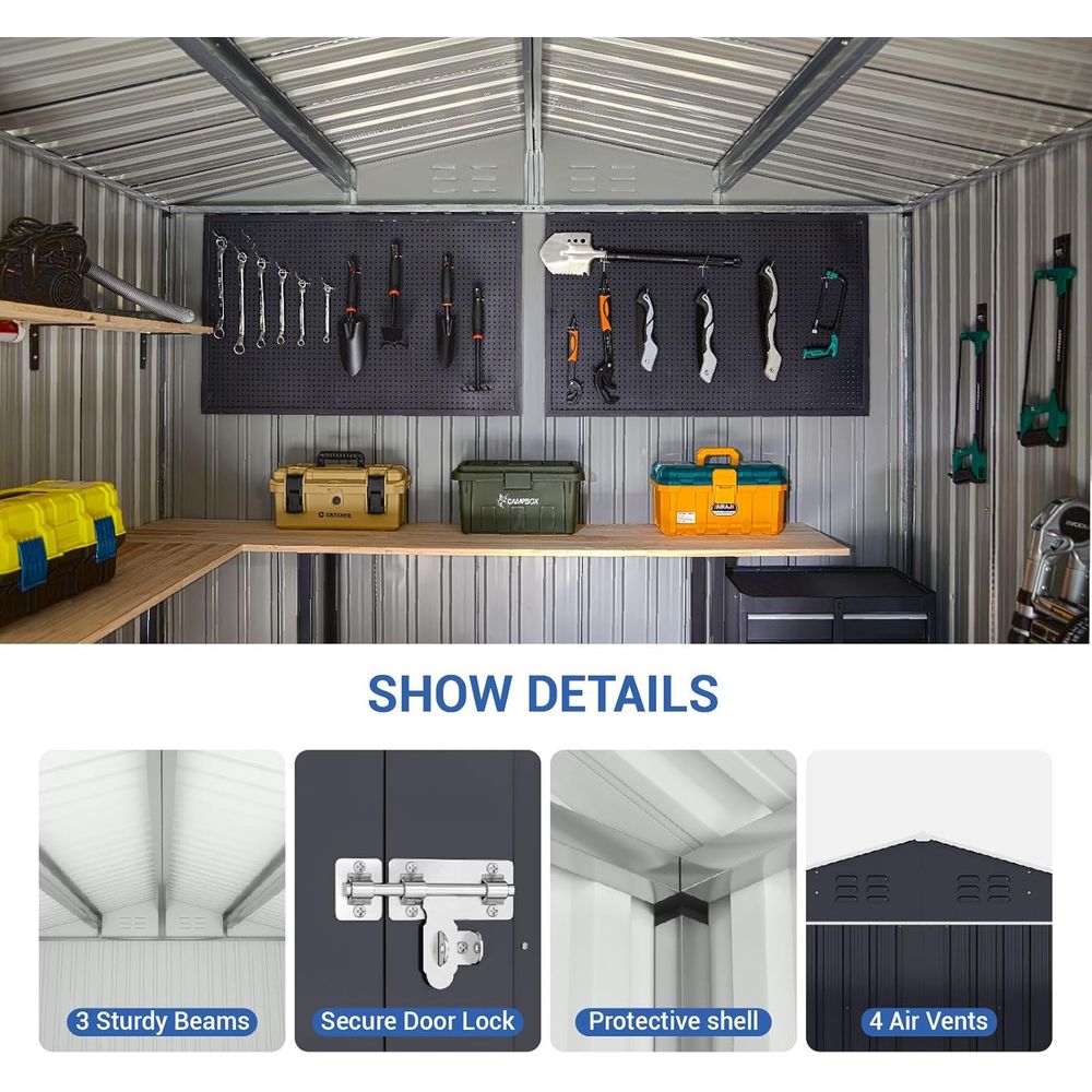 11.7ft x 8ft Outdoor Metal Sto - Gardening Tools Storage 评论和价格