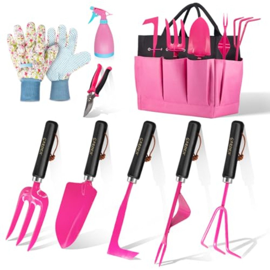 9Piece Heavy Duty Gardening Ha - Gardening Tools Pink 评论和价格