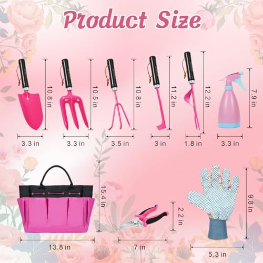 9Piece Heavy Duty Gardening Ha - Gardening Tools Pink 评论和价格