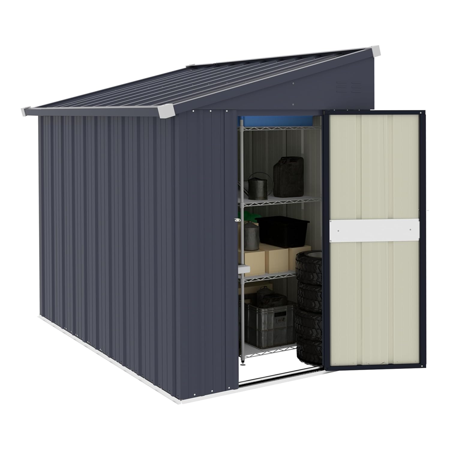 4x6FT Metal Outdoor Storage Sh - Gardening Tools Storage 评论和价格