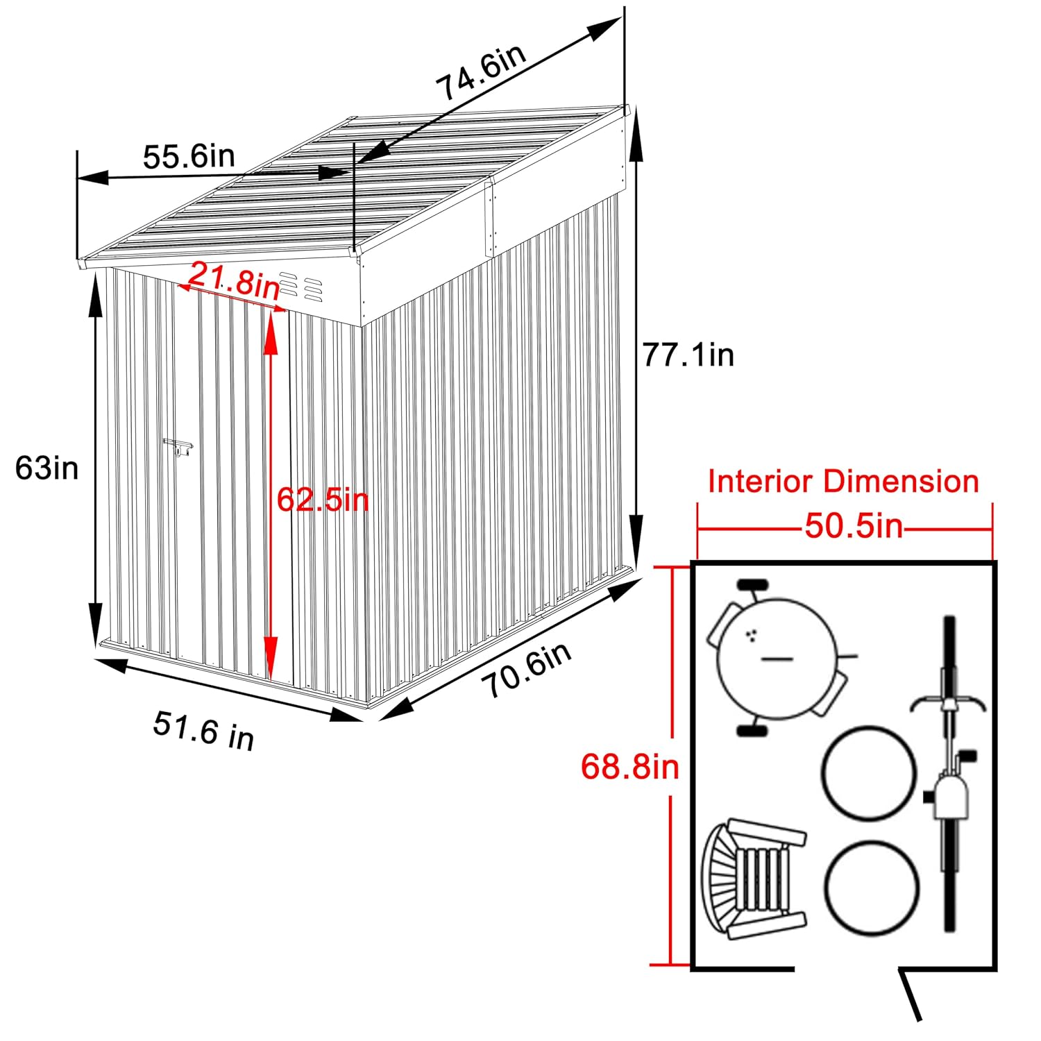 4x6FT Metal Outdoor Storage Sh - Gardening Tools Storage 评论和价格