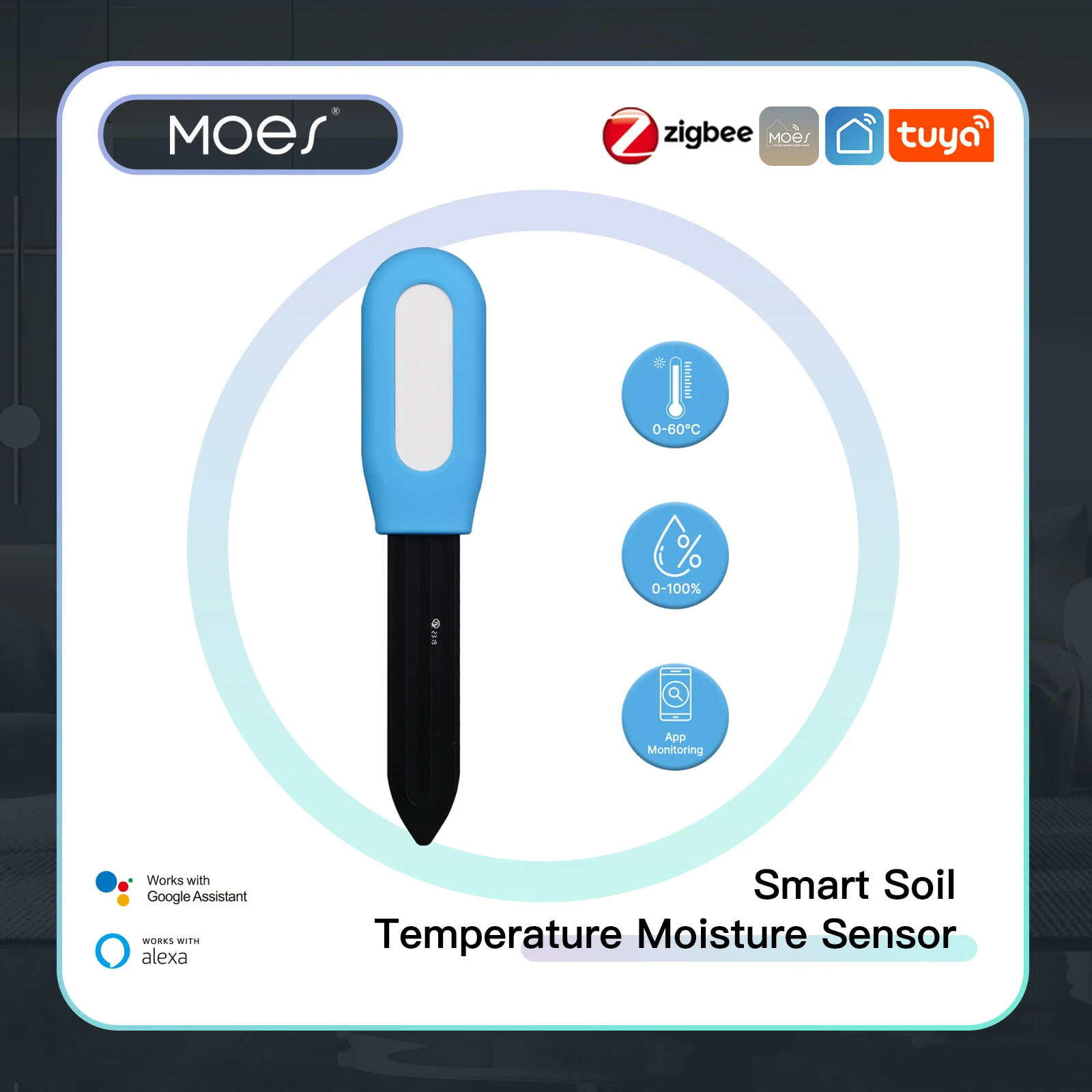 MOES Smart ZigBee Soil Tempera - Moisture Meter Plant 评论和价格
