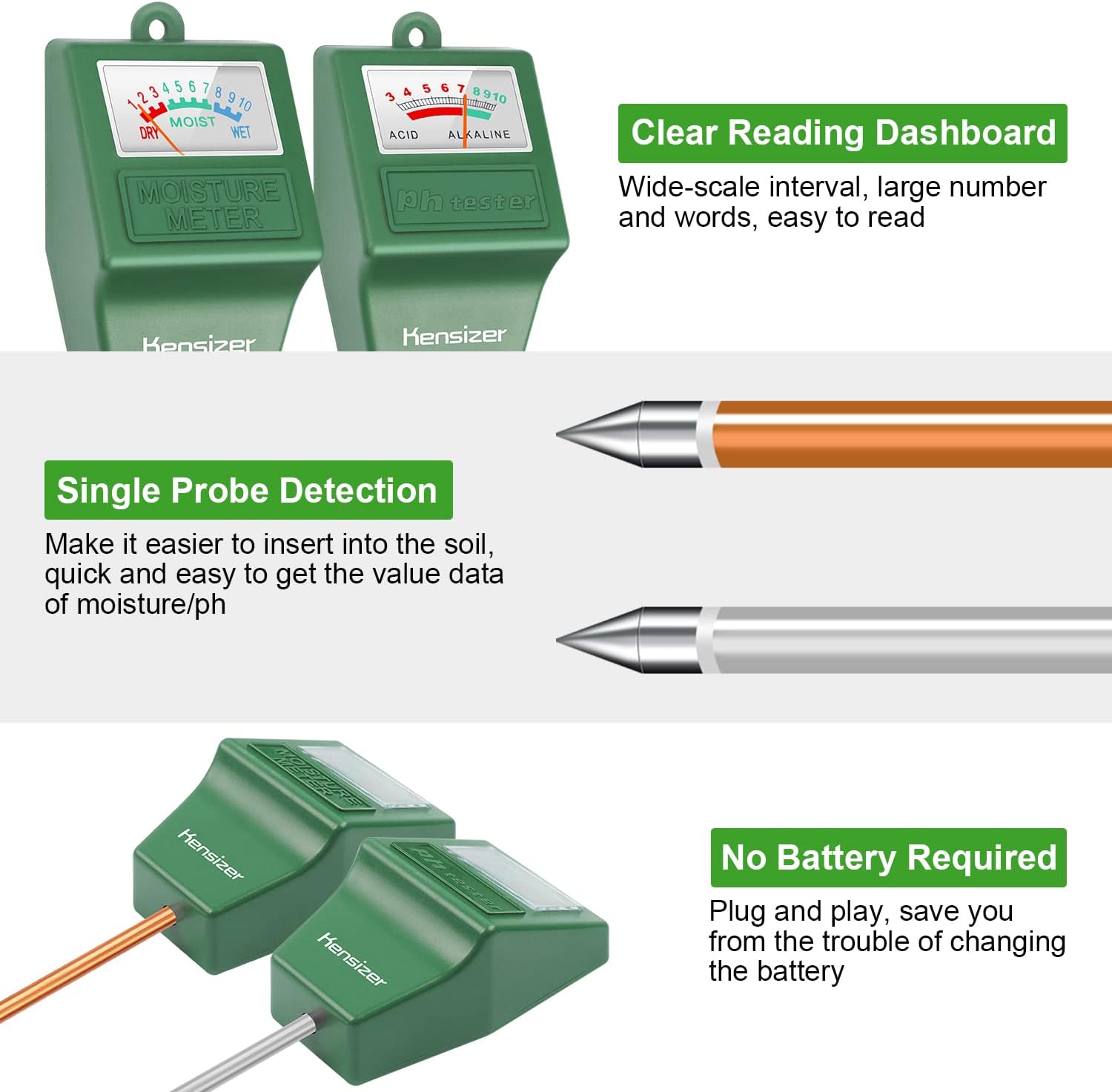 Soil Tester, 3-in-1 Moisture/p - Moisture Meter Plant 评论和价格