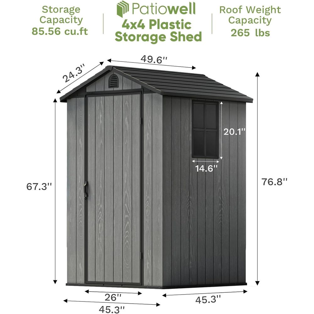 4x4 Plastic Outdoor Storage Sh - Gardening Tools Storage 评论和价格
