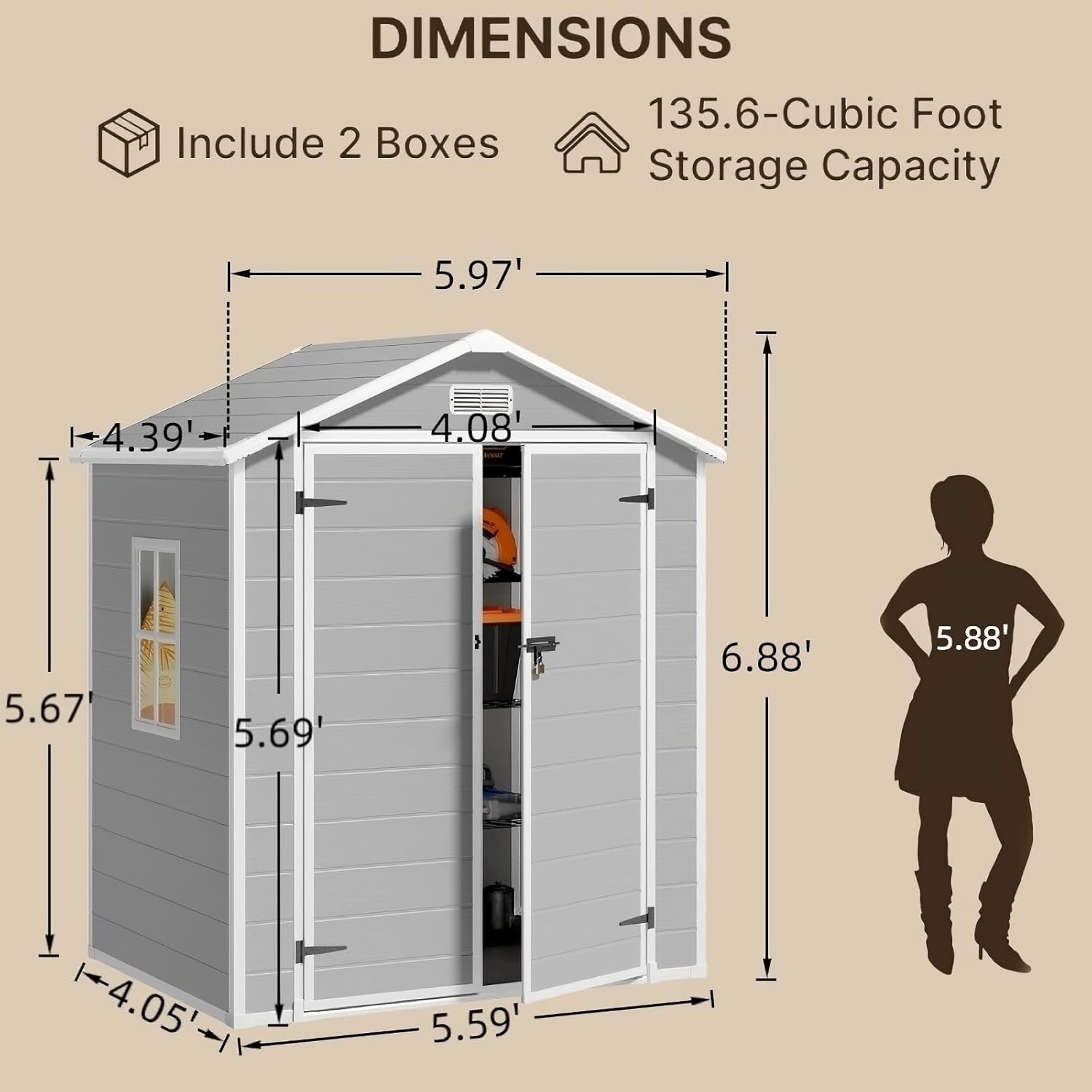 All-Weather Resin Outdoor Stor - Gardening Tools Storage 评论和价格