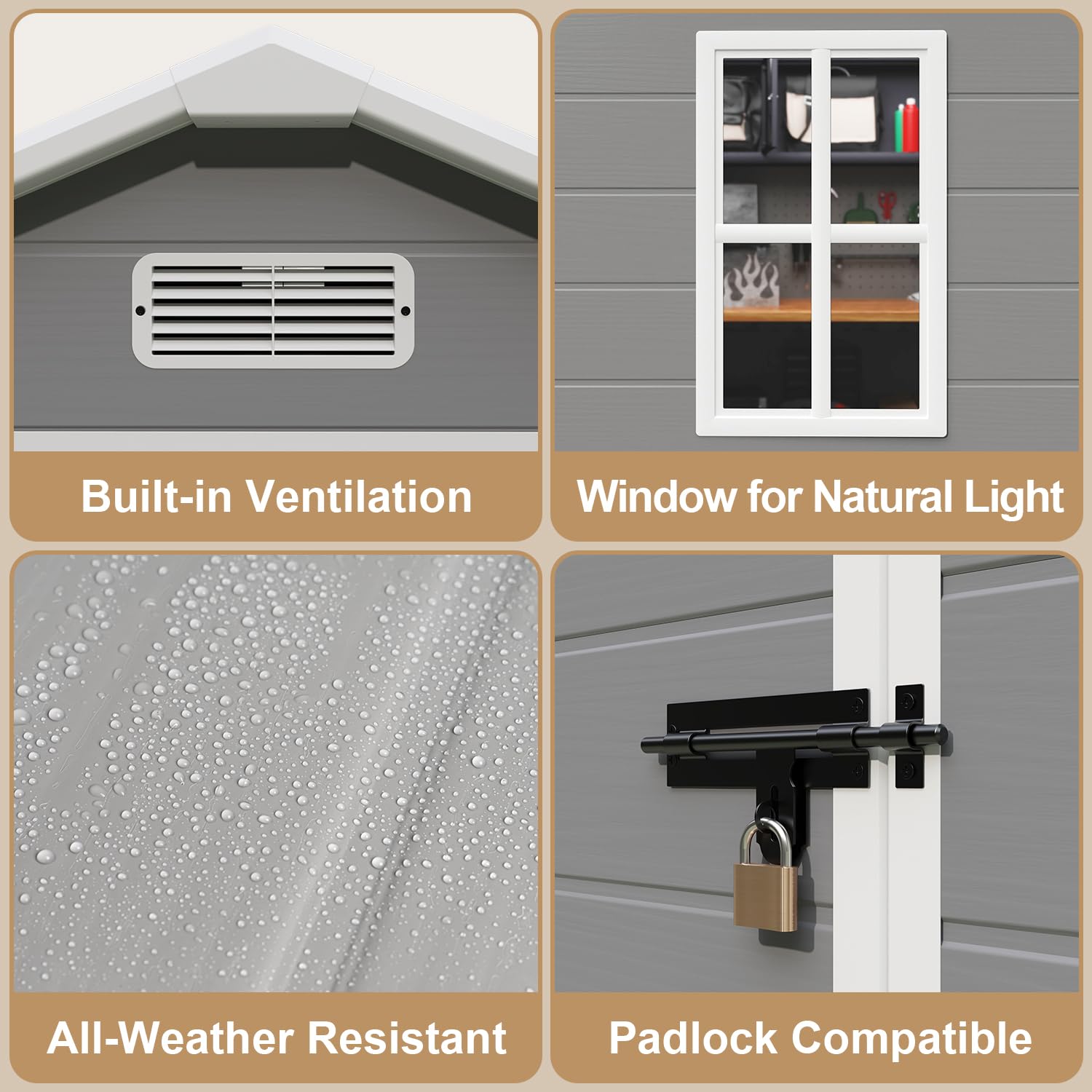 All-Weather Resin Outdoor Stor - Gardening Tools Storage 评论和价格