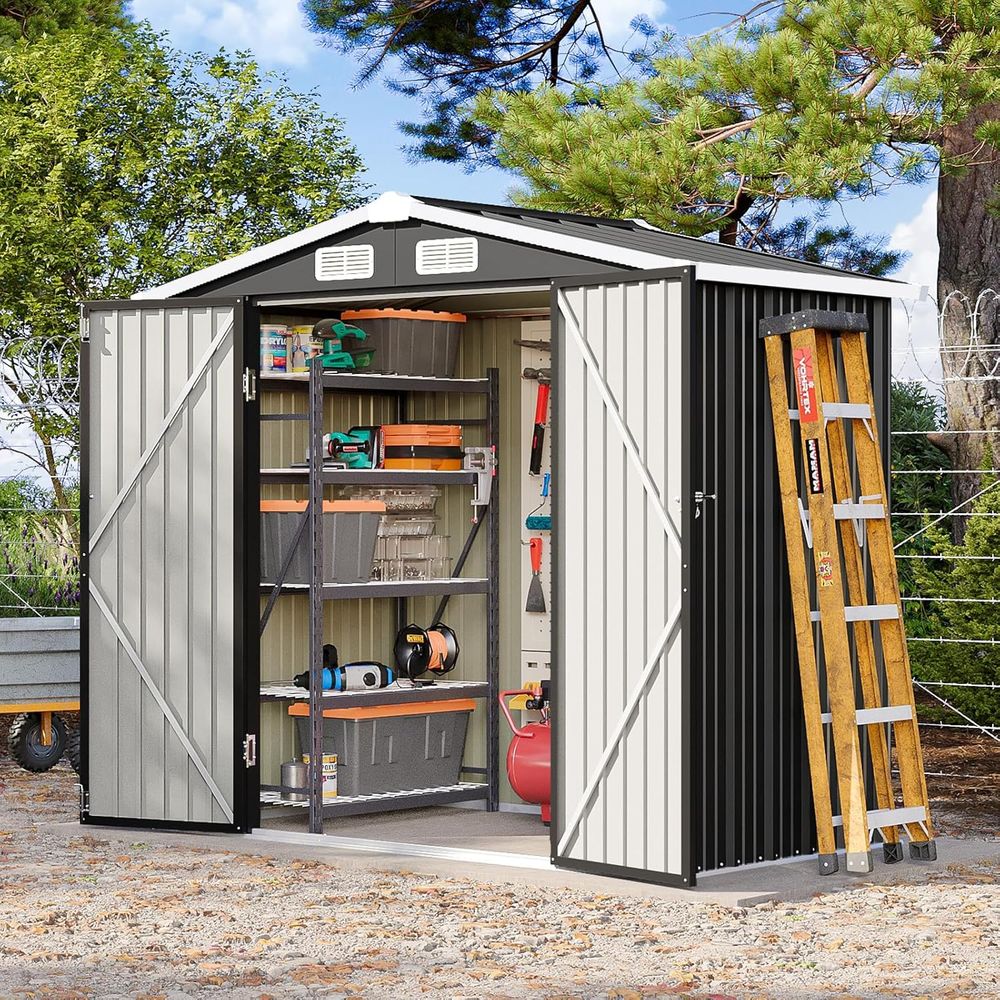 6x4 Outdoor Storage Shed, Meta - Gardening Tools Storage 评论和价格