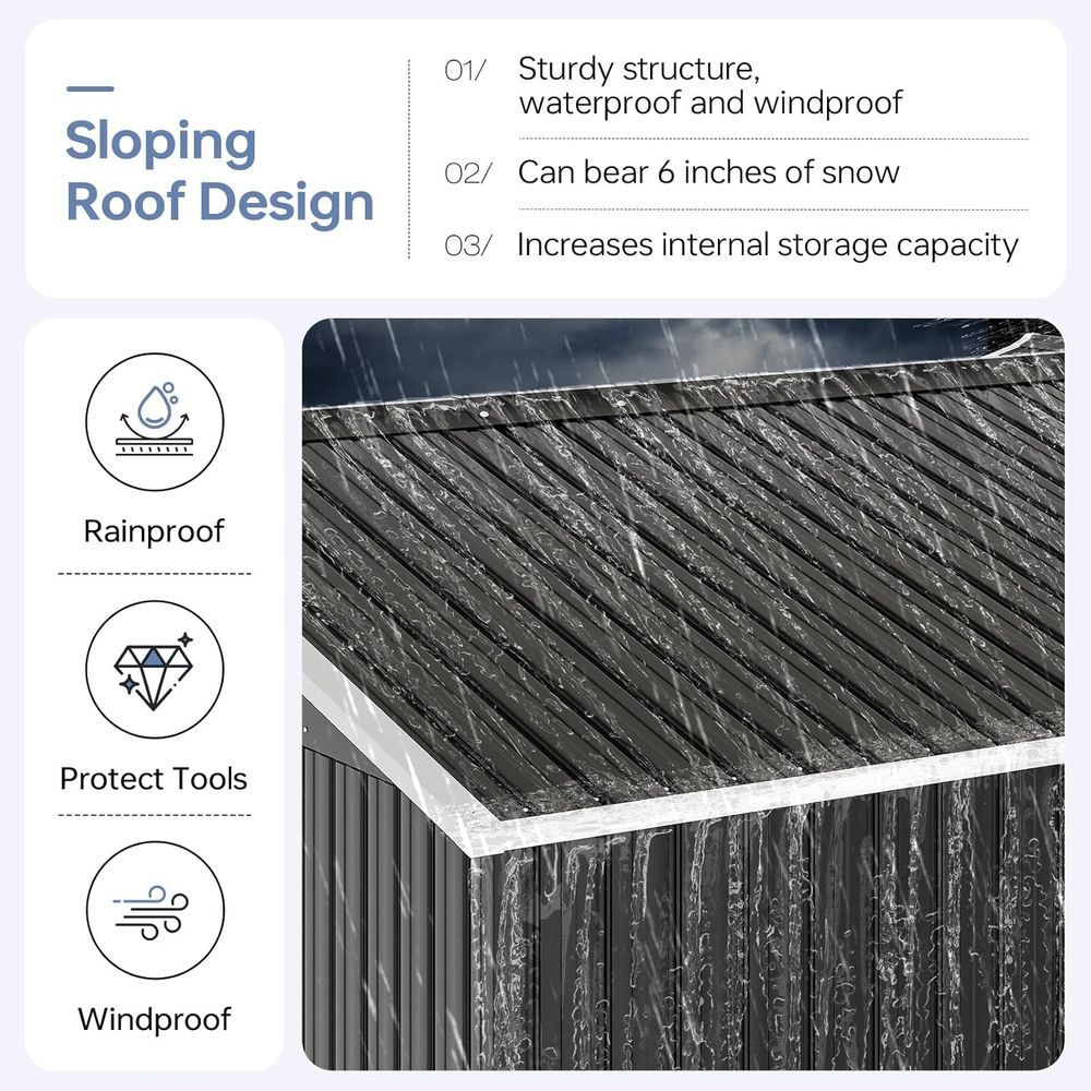 6x4 Outdoor Storage Shed, Meta - Gardening Tools Storage 评论和价格