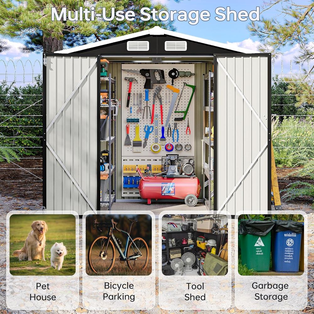 6x4 Outdoor Storage Shed, Meta - Gardening Tools Storage 评论和价格