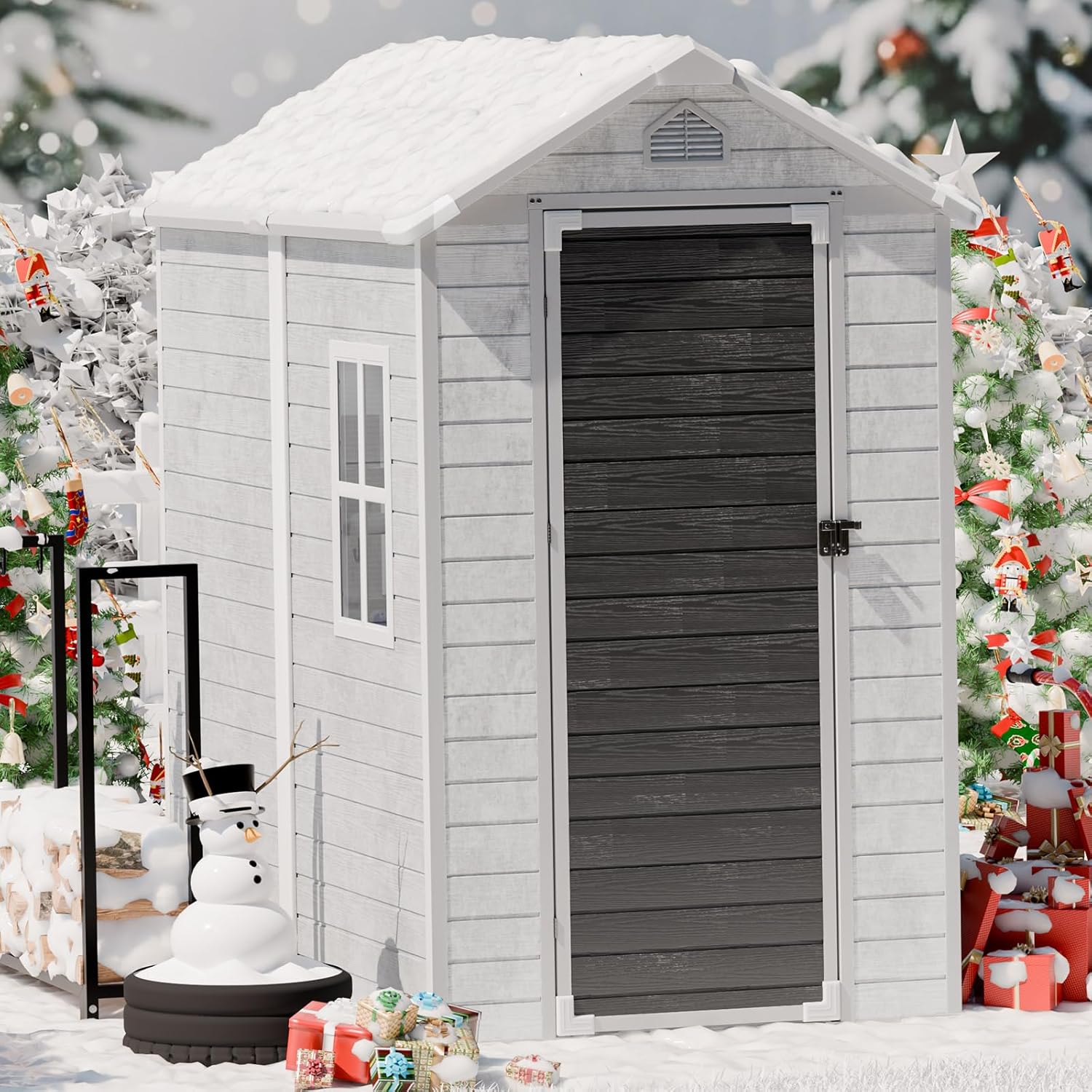 4x6 FT Plastic Storage Shed Wa - Gardening Tools Storage 评论和价格