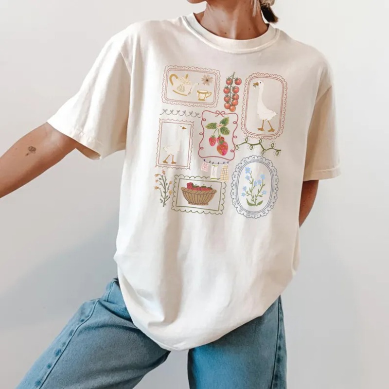 Country Style Print T-Shirt Wo - Junior Gardening Tools 评论和价格