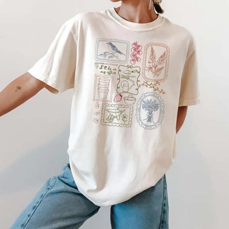Country Style Print T-Shirt Wo - Junior Gardening Tools 评论和价格