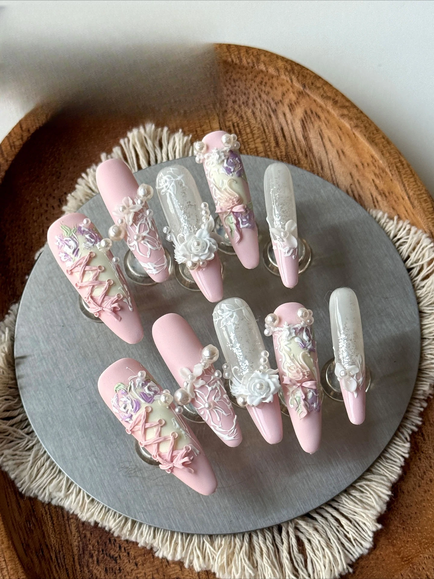 Nail Art Wearing Nail Three-di - Gardening Tools Pink 评论和价格