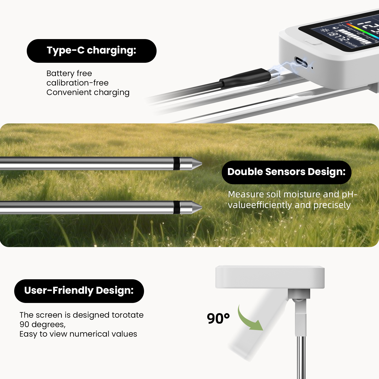 6-in-1 Soil Moisture Meter, Hy - Moisture Meter Plant 评论和价格