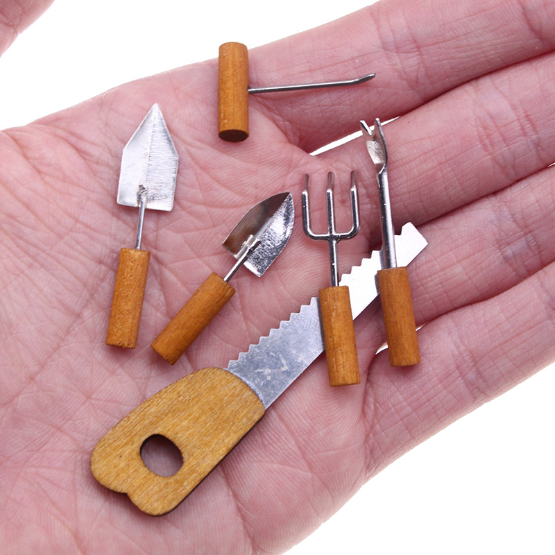 6Pcs/set Dollhouse Miniature S - Gardening Tools For Kids 评论和价格
