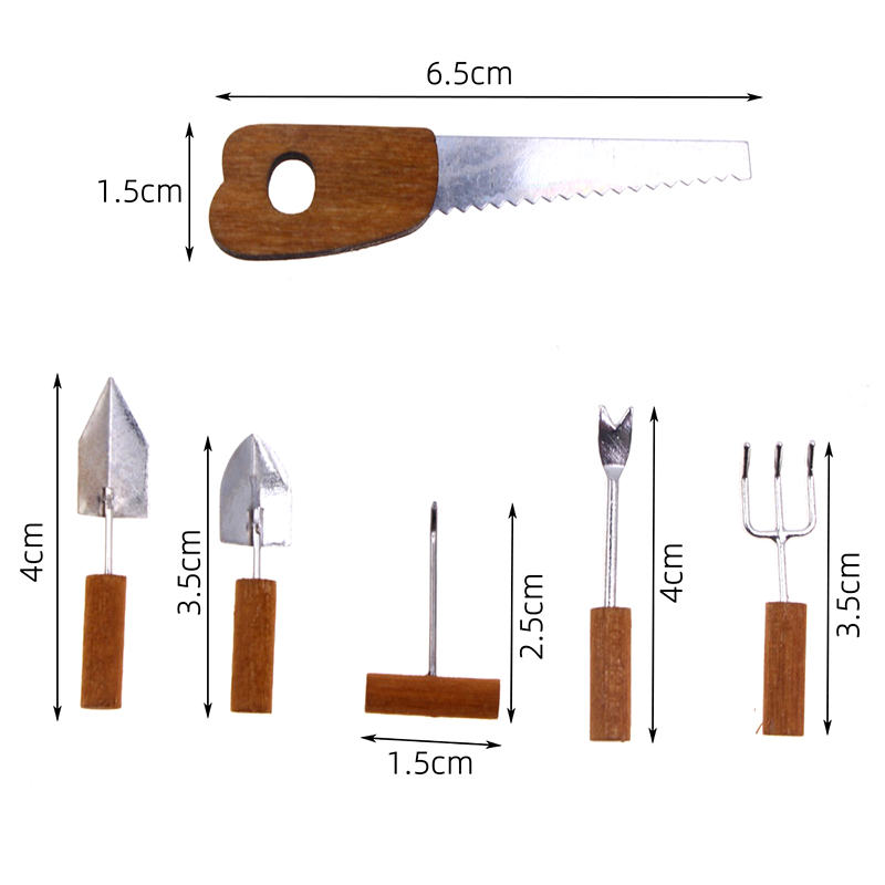6Pcs/set Dollhouse Miniature S - Gardening Tools For Kids 评论和价格