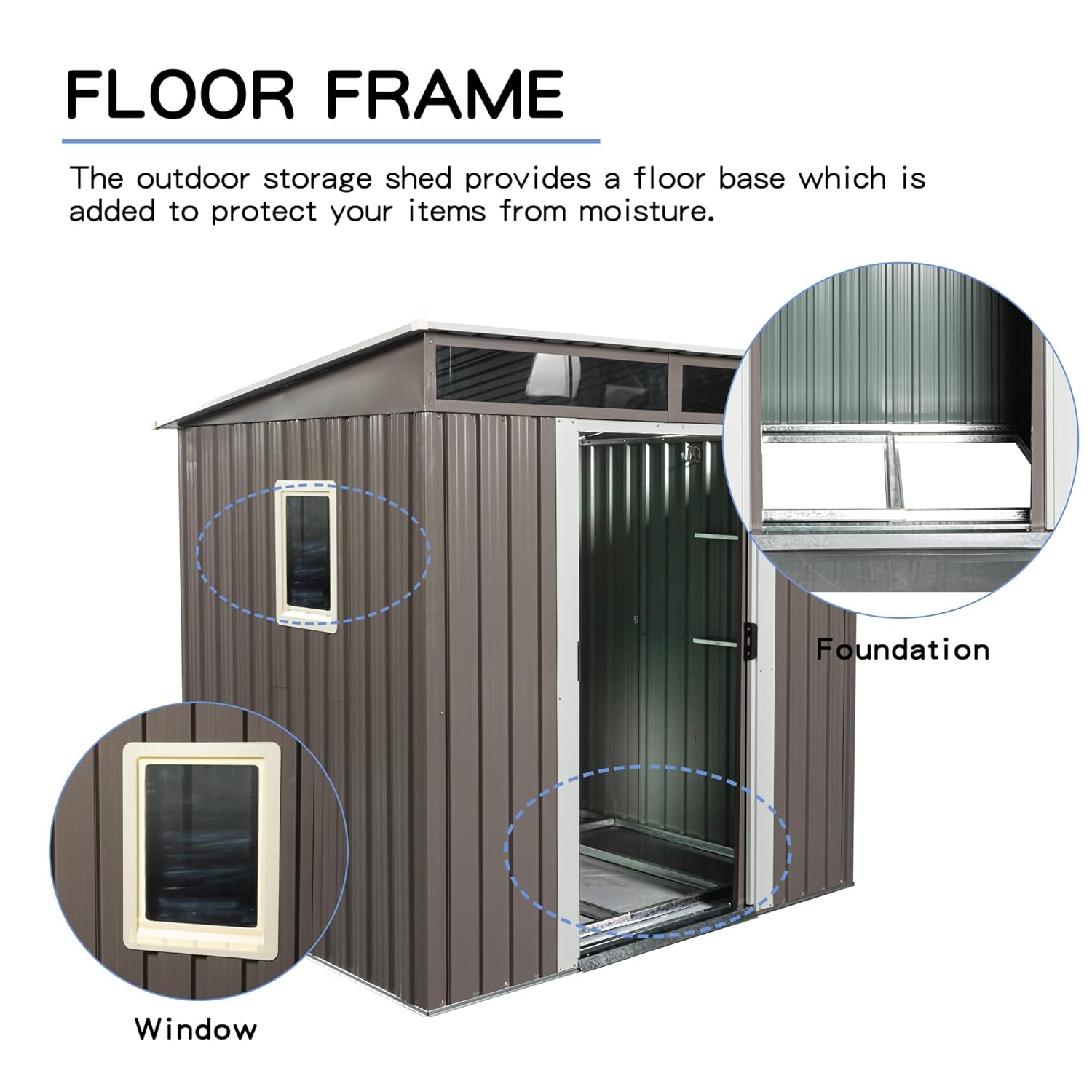 6X5 FT Outdoor Storage Shed, W - Gardening Tools Storage 评论和价格