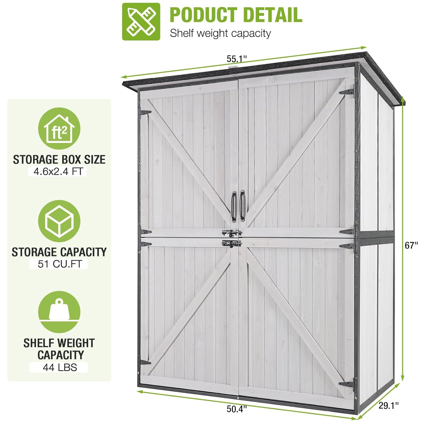 Outdoor Cabinet Storage Shed w - Gardening Tools Storage 评论和价格