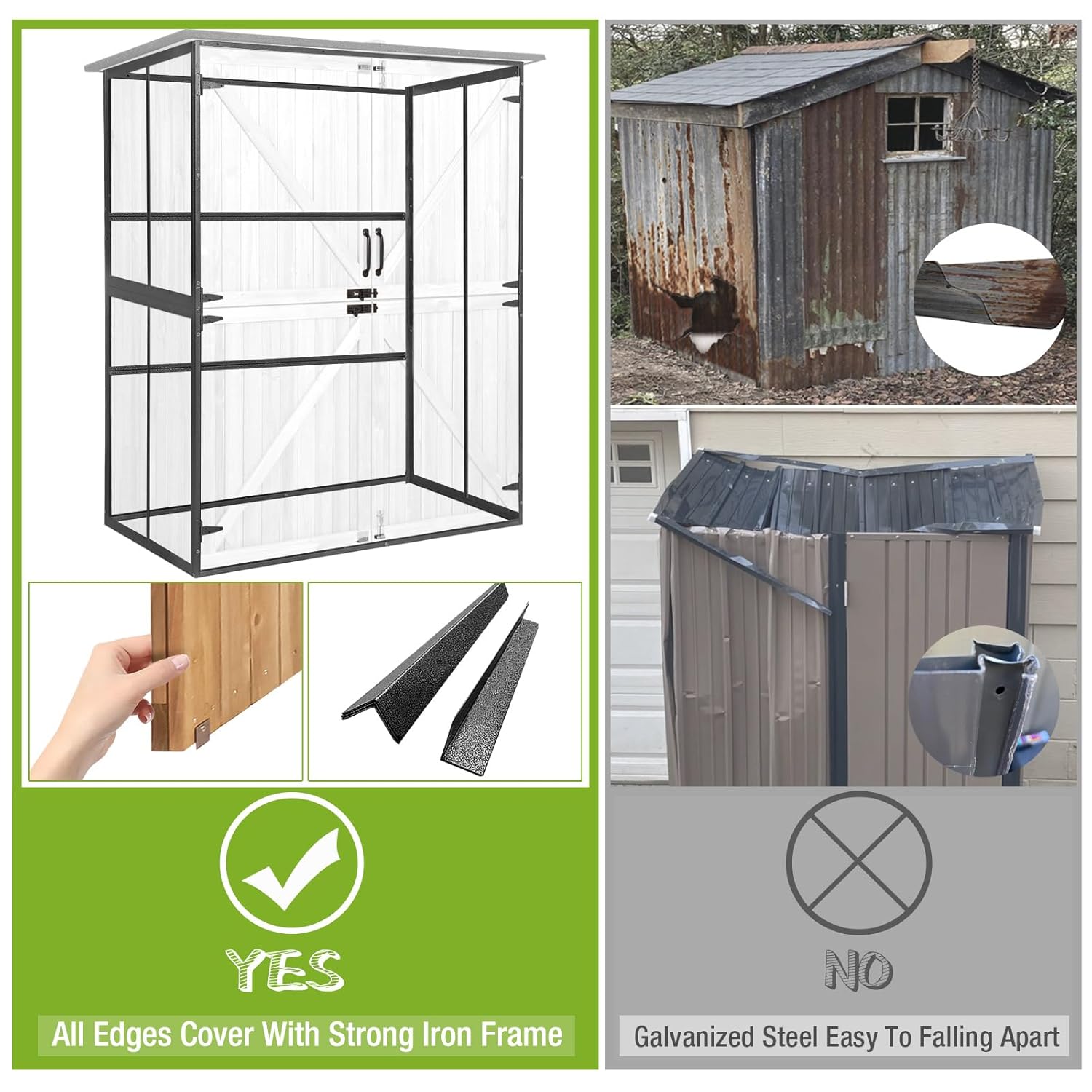 Outdoor Cabinet Storage Shed w - Gardening Tools Storage 评论和价格