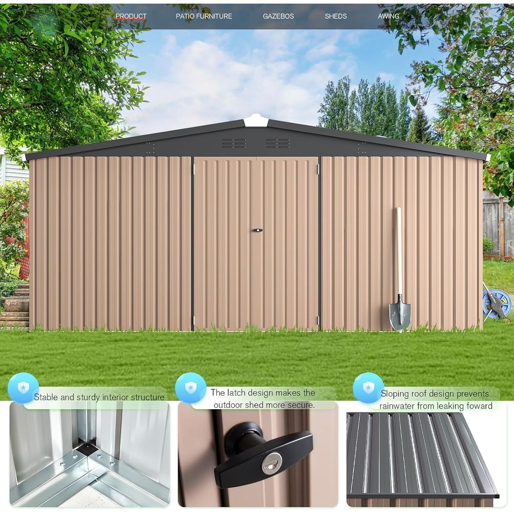 14' x 12' Outdoor Metal Storag - Gardening Tools Storage 评论和价格