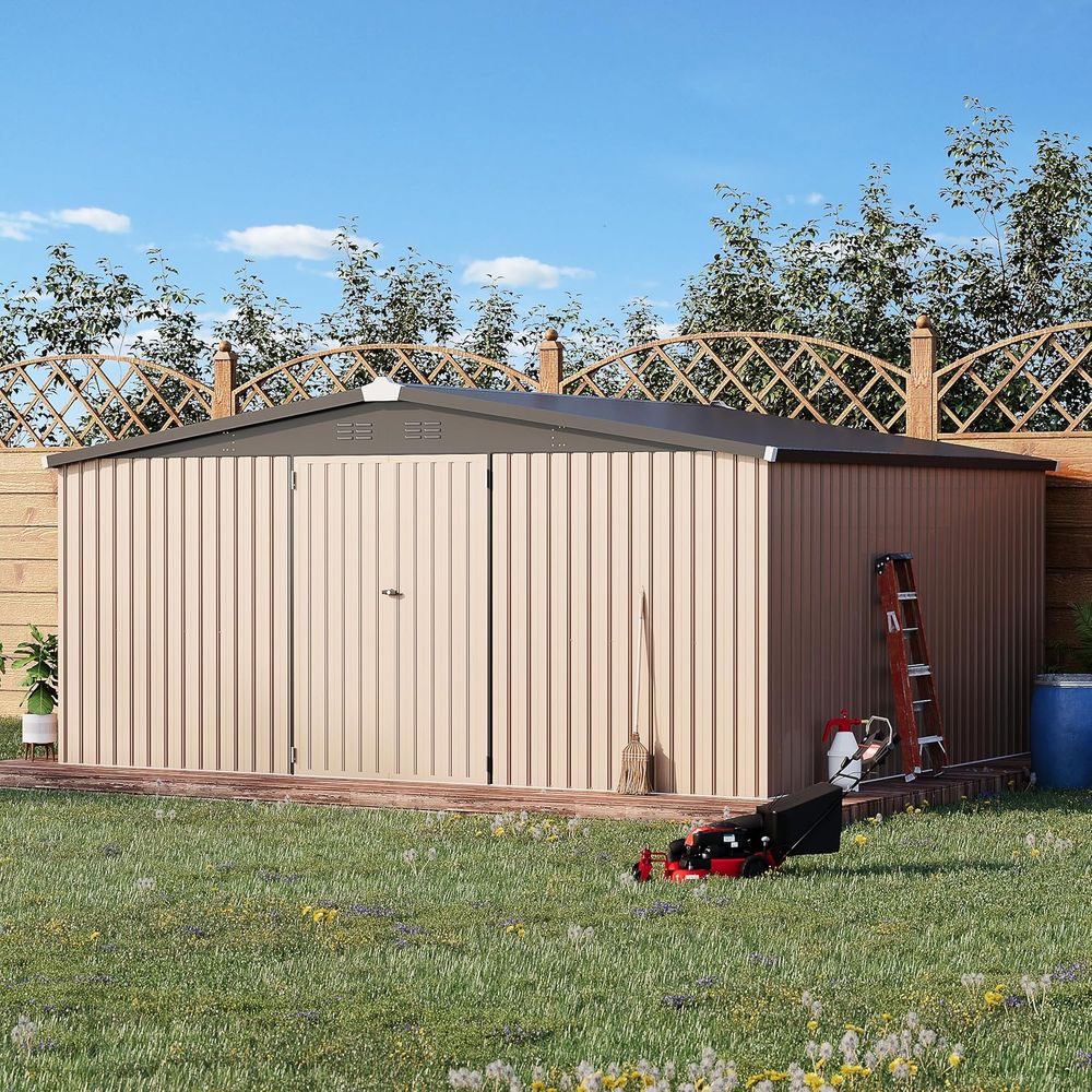 14' x 12' Outdoor Metal Storag - Gardening Tools Storage 评论和价格