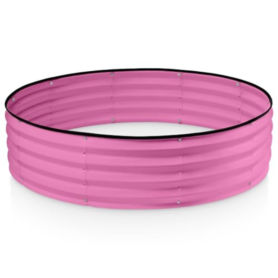 Round Galvanized Raised Garden - Gardening Tools Pink 评论和价格